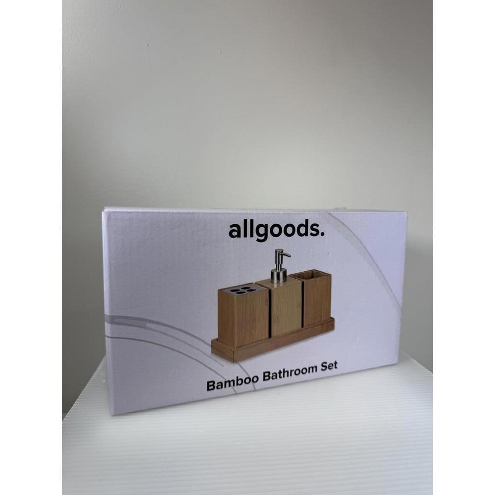 Allgoods Bamboo Bathroom Set - Elegant Storage Solution